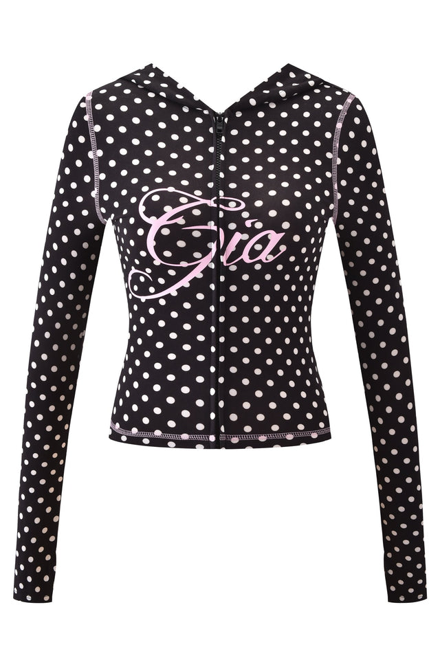 BLARE HOODIE - BLACK POLKA DOT