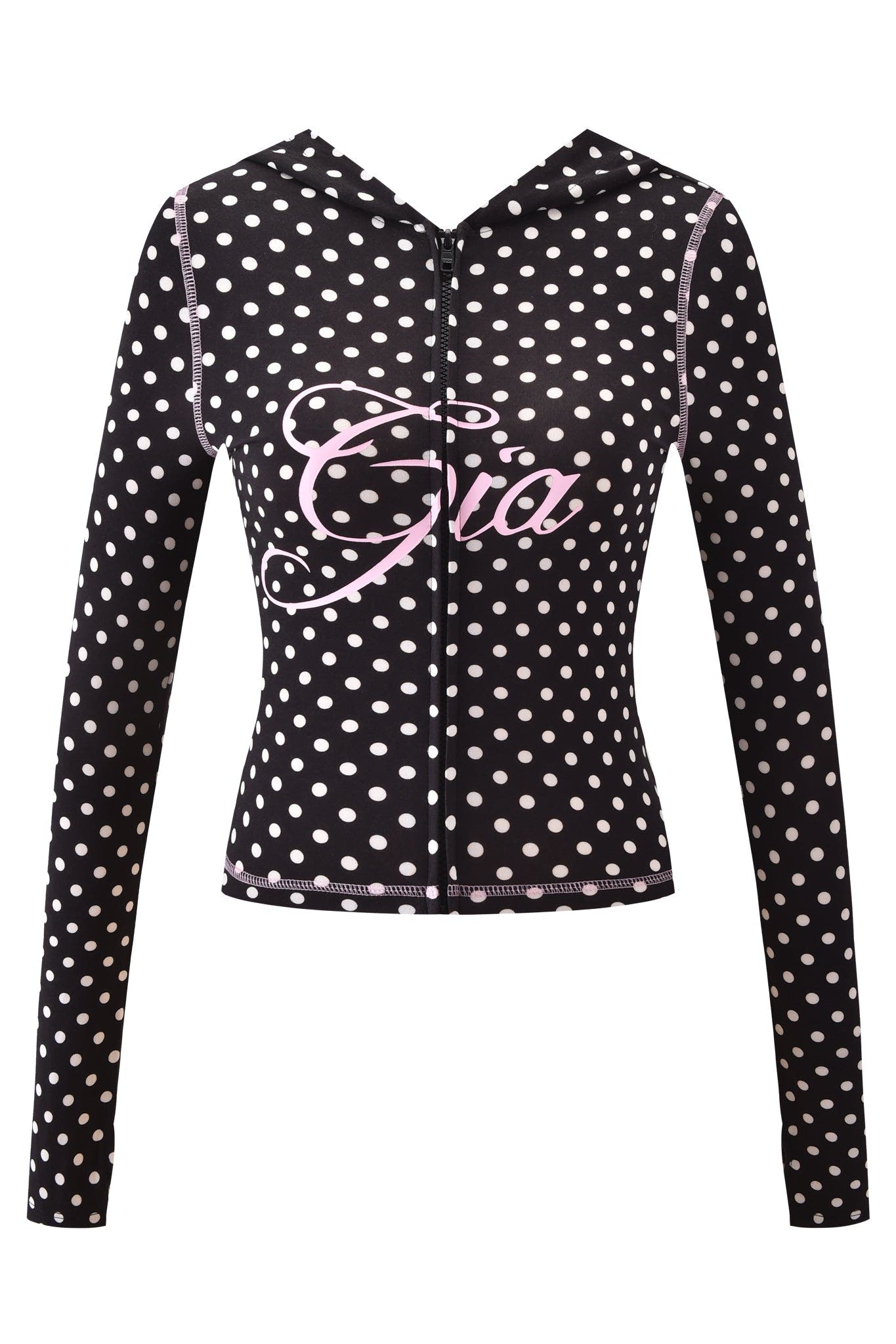 BLARE HOODIE - BLACK POLKA DOT