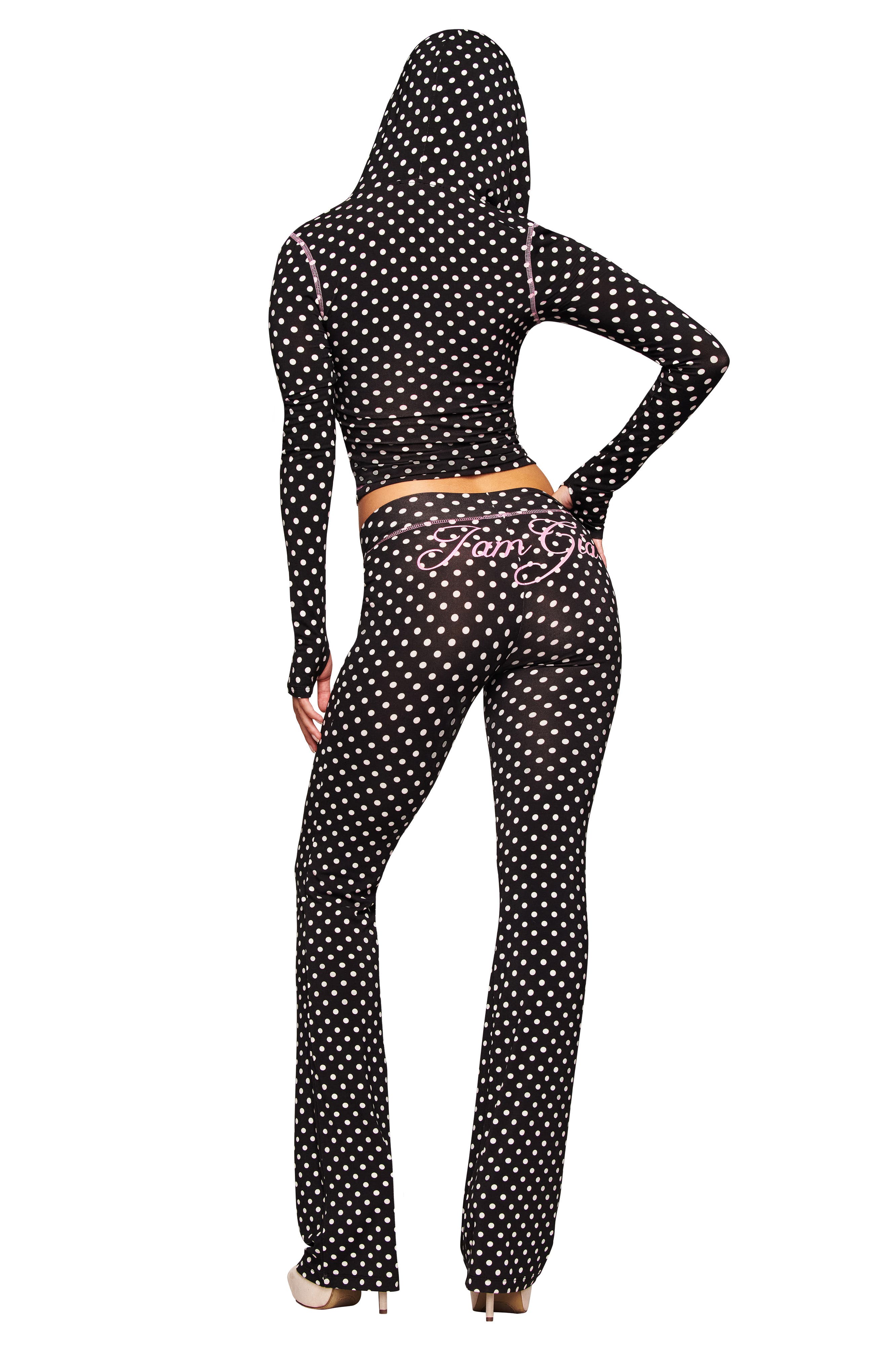 BLARE TRACKPANT - BLACK POLKA DOT