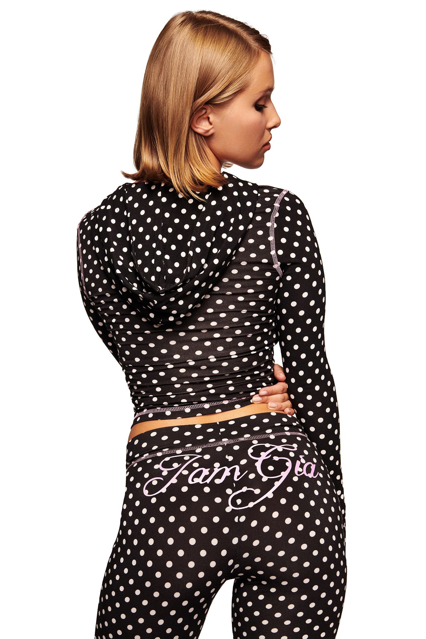 BLARE HOODIE - BLACK POLKA DOT