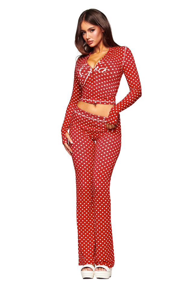 BLARE HOODIE - RED POLKA DOT