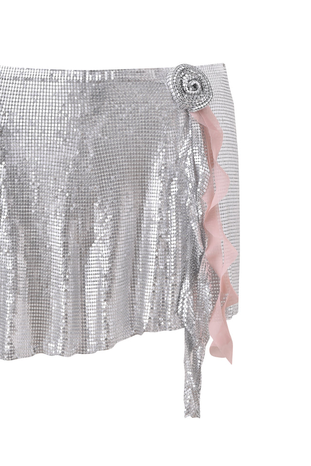 MILANA MINI SKIRT - SILVER