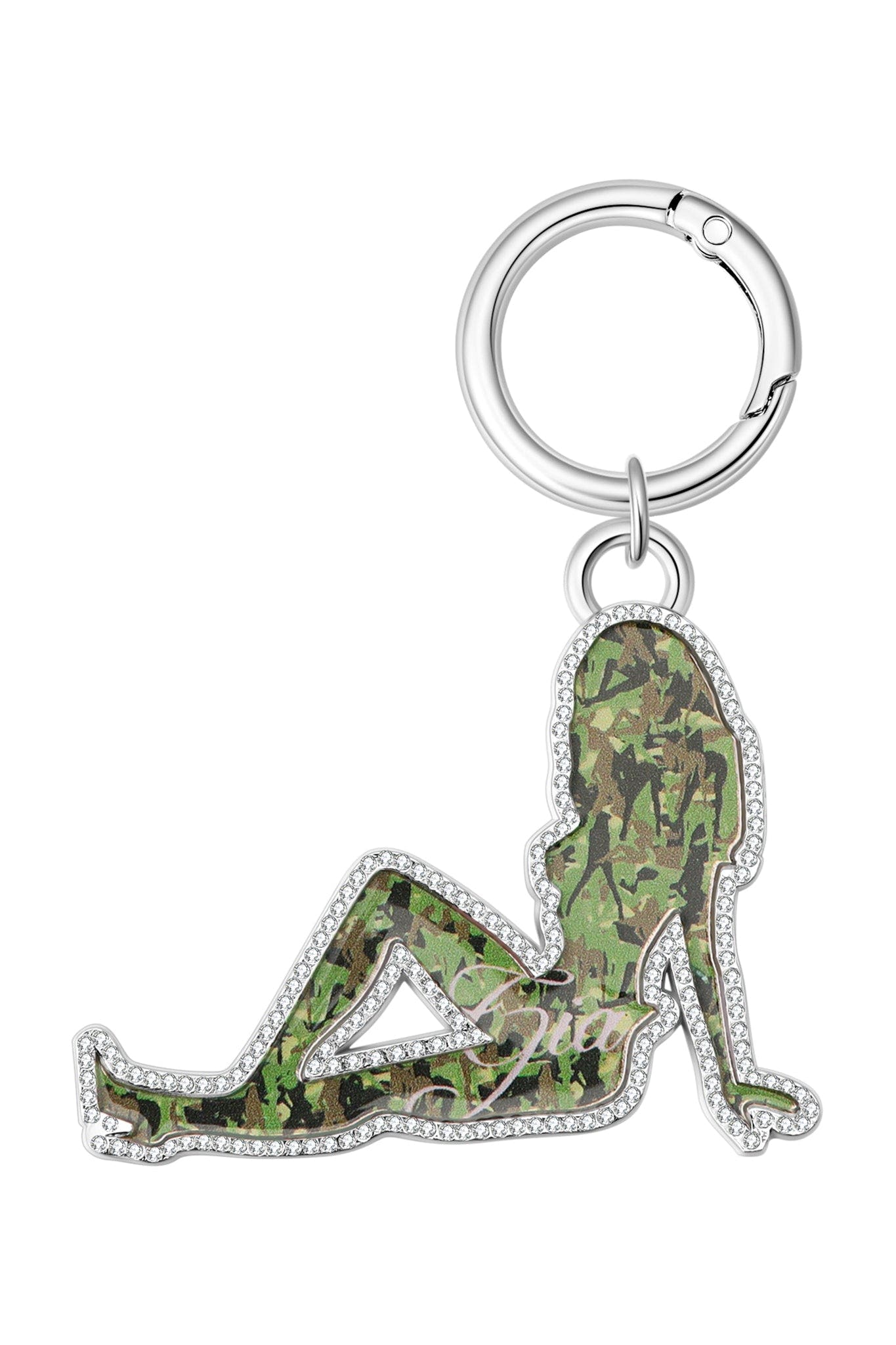 I.AM.GIA X VON DUTCH GIRL KEYCHAIN - GIA GIRL CAMO PINK